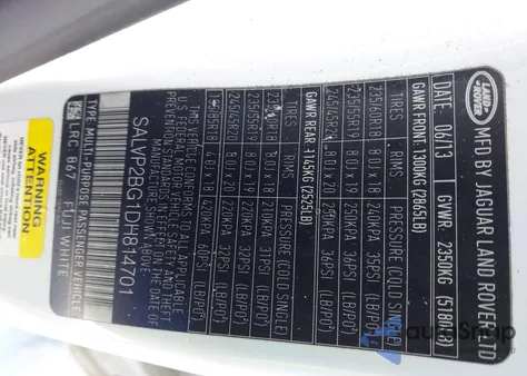 2013 Land Rover Range Rover Evoque Pure from USA, damaged, VIN SALVP2BG1DH814701